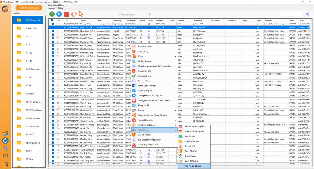 profile backup