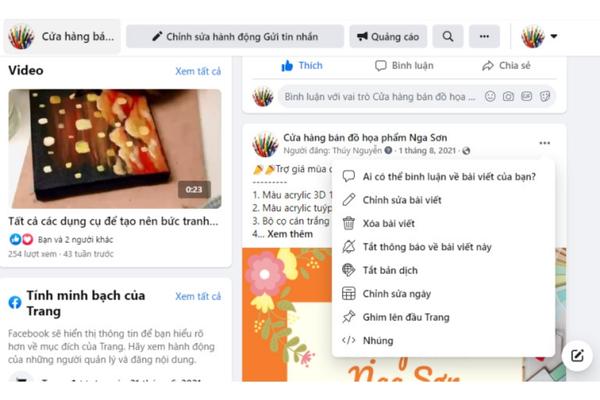 Lựa chọn bài viết muốn ghim