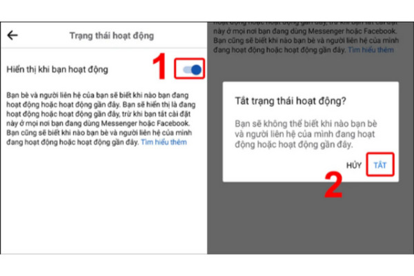 tắt trạng thái online trên facebook