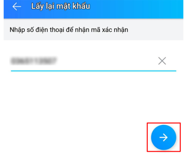 cách lấy lại mật khẩu zalo bằng số điện thoại khác