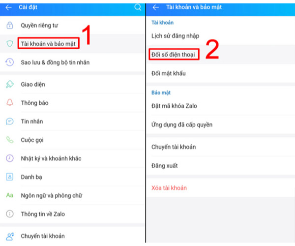 cách lấy lại mật khẩu zalo bằng số điện thoại khác