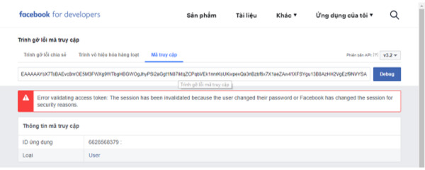 kiểm tra token facebook