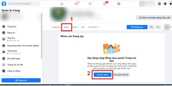 cách liên kết fanpage với nhóm
