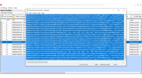 Open the account format file => Copy the account information