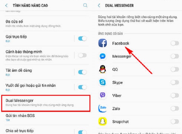 Hướng dẫn bật Dual Messenger ở điện thoại Samsung