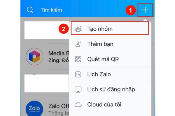 Chọn mục "Tạo nhóm"