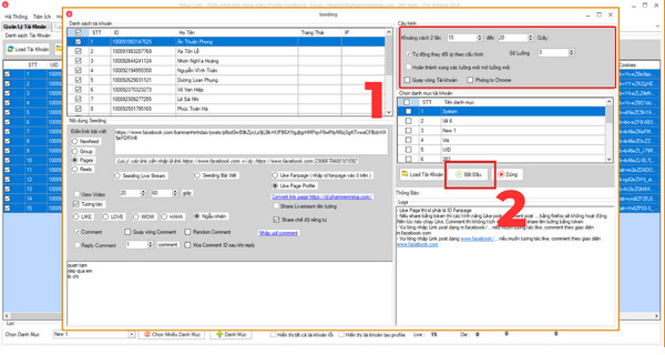 seeding facebook tự động