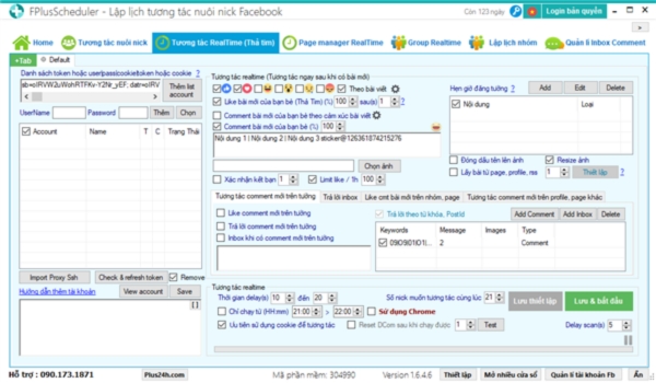 Phần mềm nuôi nick facebook Fplus