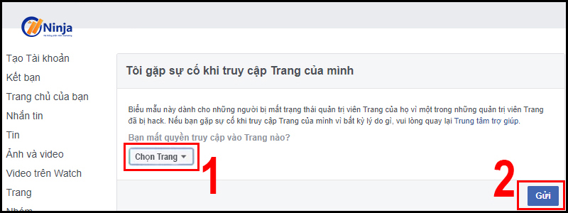 Báo cáo sự cố với Facebook