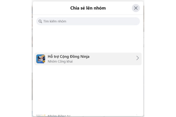 Chọn nhóm bạn muốn chia sẻ