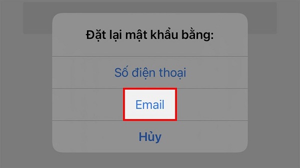 Chọn Email