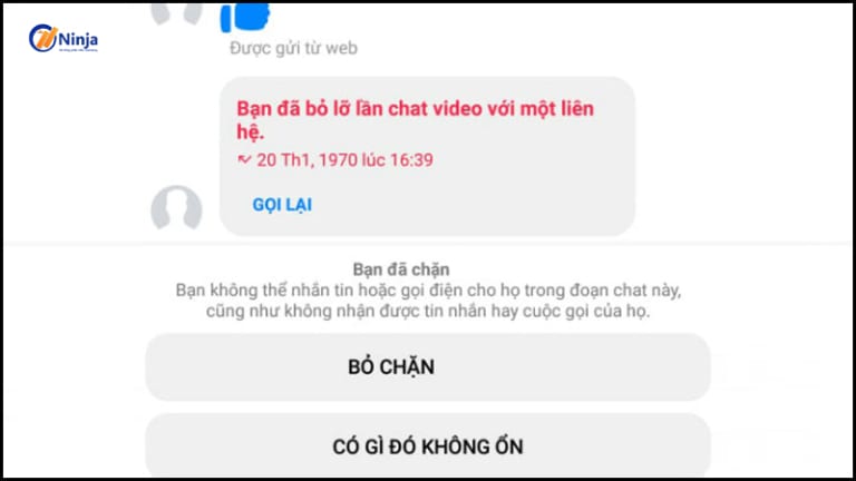 Người dùng bị chặn nhắn tin