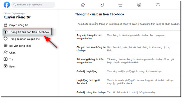 Giao diện thông tin của bạn trên Facebook