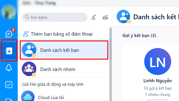 Danh sách kết bạn 