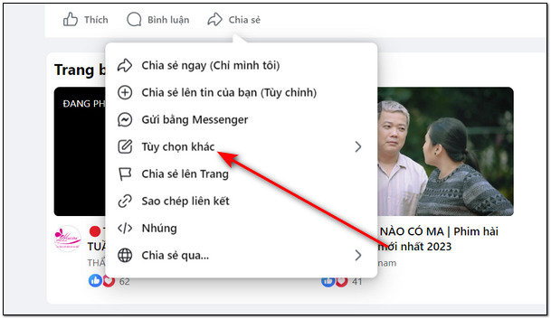 Tùy chọn chia sẻ theo mong muốn