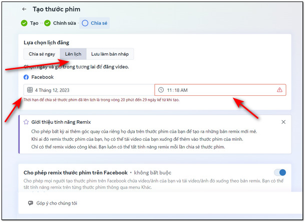 cách lên lịch đăng reels trên facebook