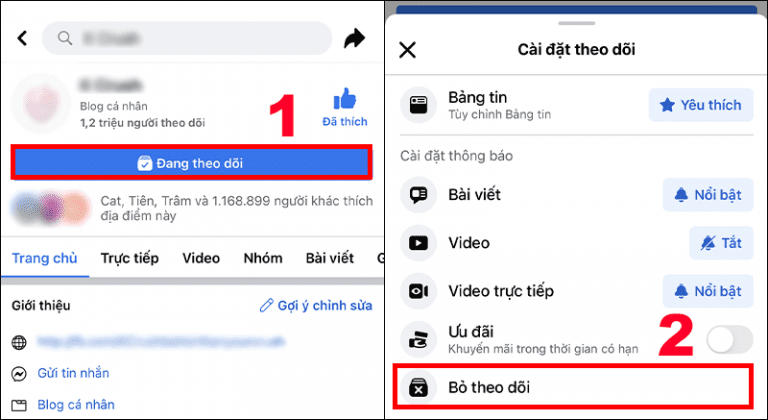 cách bỏ theo dõi trên facebook