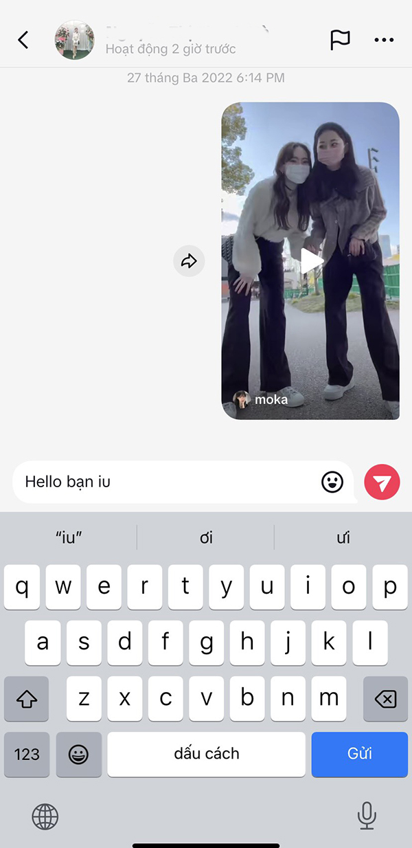 Gửi tin nhắn trên tiktok