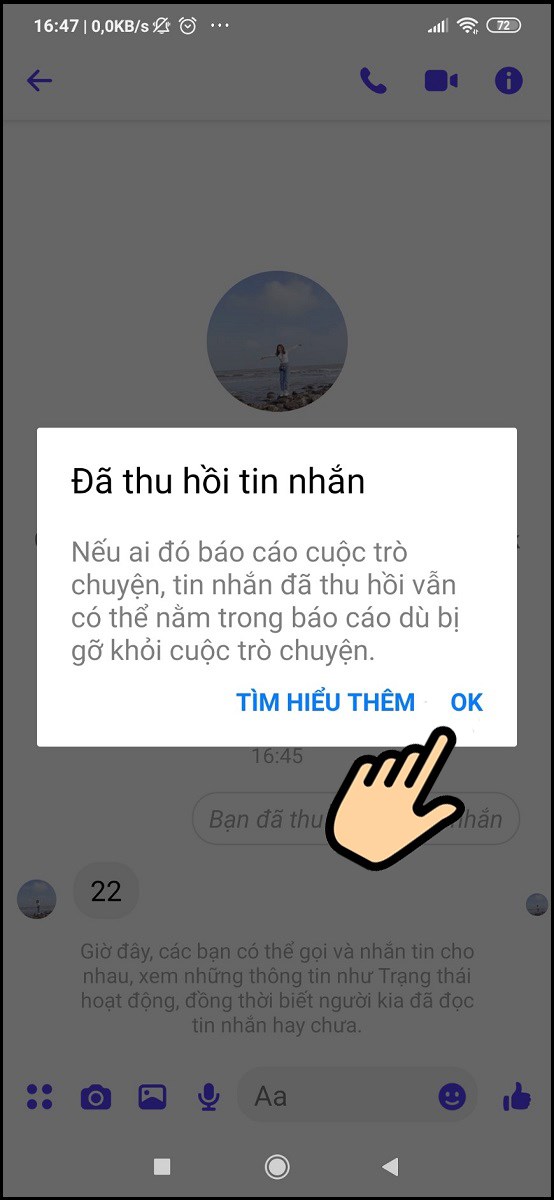 Chọn OK để xác nhận