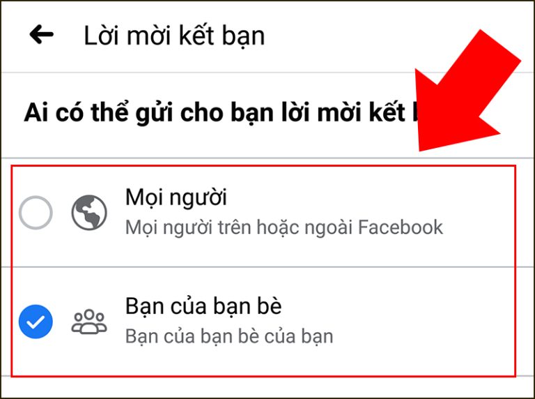 Cài đặt chế độ hiển thị nút kết bạn