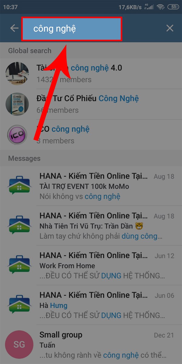 cách vào lại nhóm đã rời trên telegram