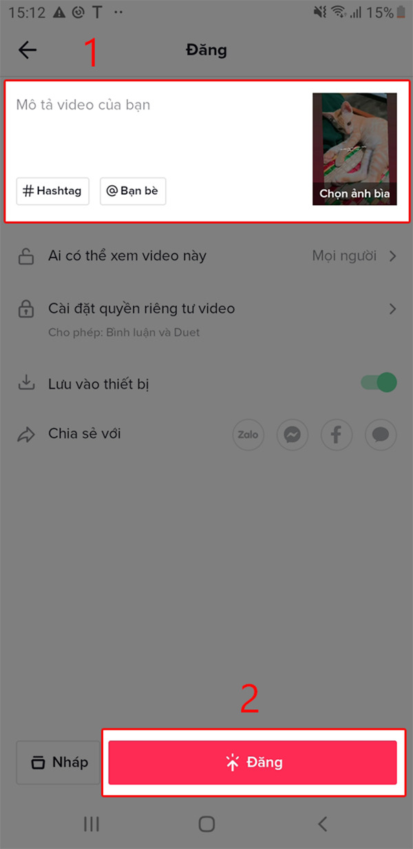 cách đăng video lên tiktok không bị mờ