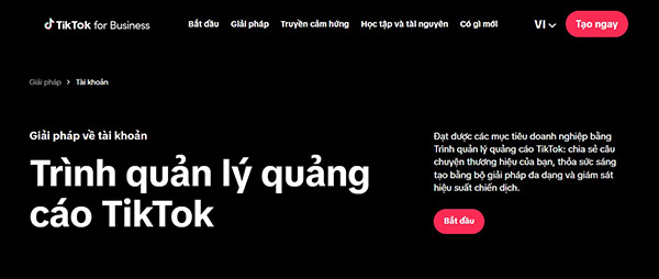 trình quản lý quảng cáo tiktok