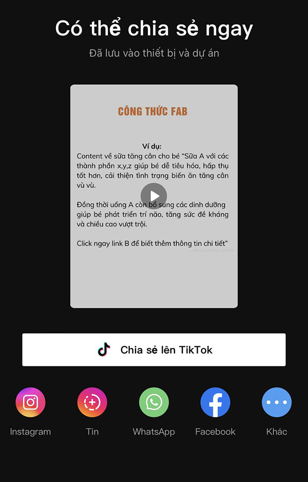 Xuất video tiktok