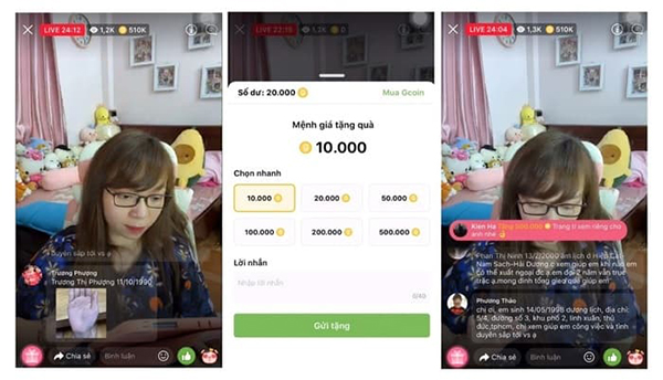 Nhận Donate trong livestream