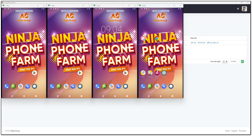 Nuôi nick facebook hàng loạt, tự động với Ninja Phone Farm