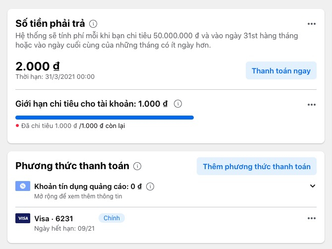 Thanh toán vào ngày cuối tháng